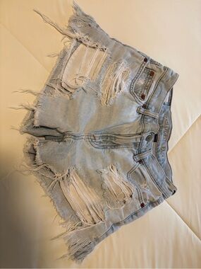American Eagle Outfitters Light Wash Distressed Denim Cutoff Shorts